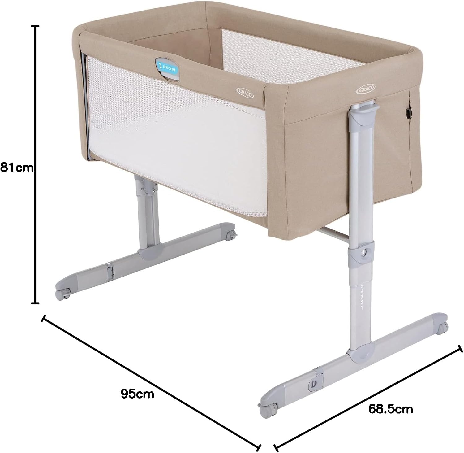 Detalle 1 de Graco Sweet2Sleep GP1814BAOAT00 – łóżeczko dostawne z 11 poziomami wysokości