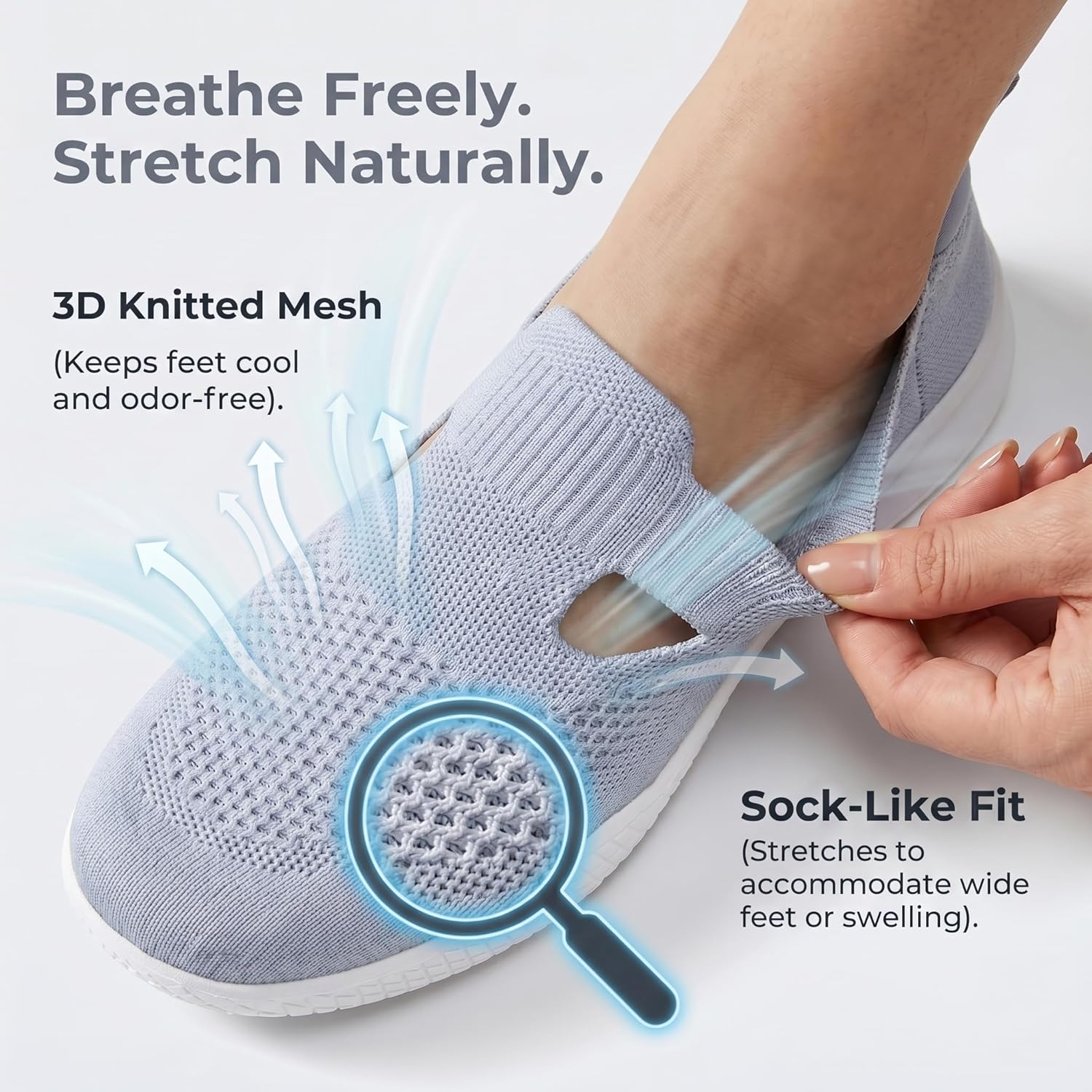 Thumbnail 3 de konhill Damen Slip On Laufschuhe – Atmungsaktives Mesh, leicht & rutschfest