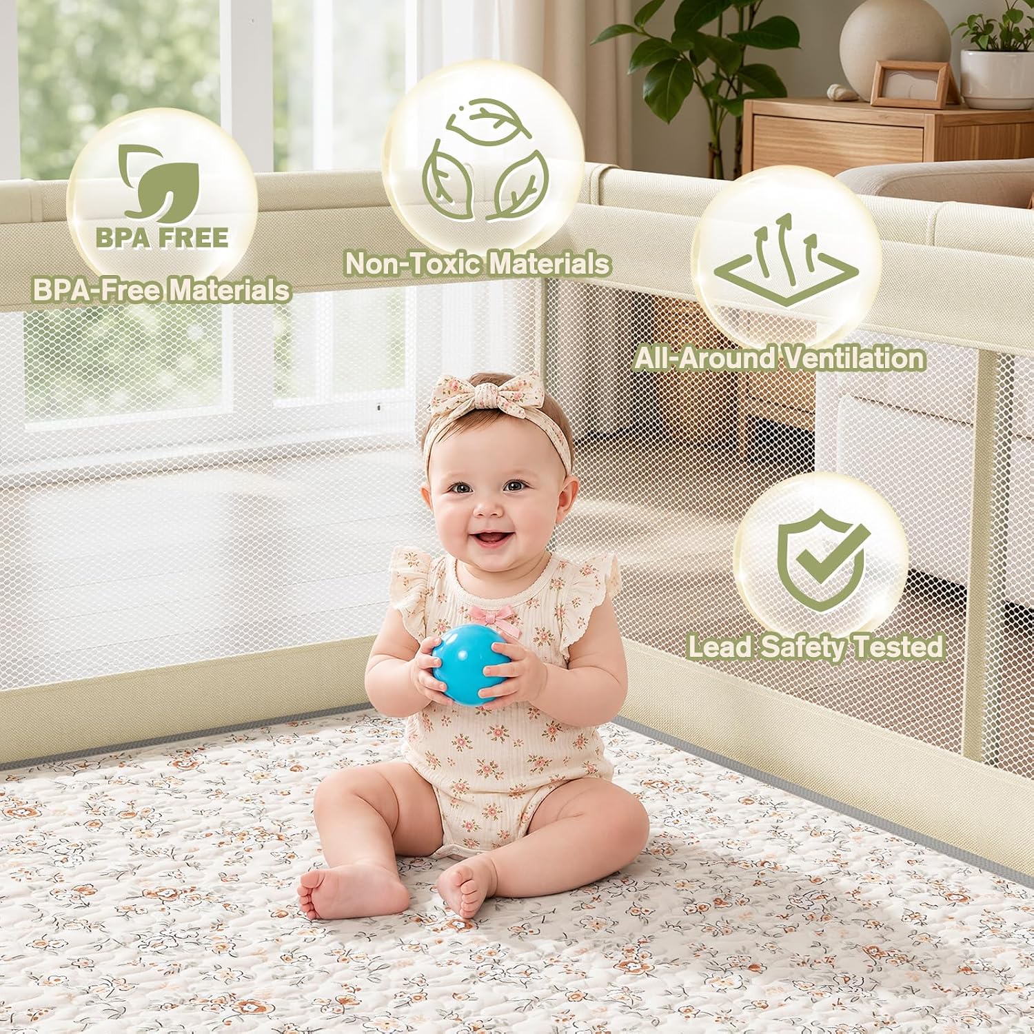 Detalle de Uanlauo Baby Playpen 47×47 in