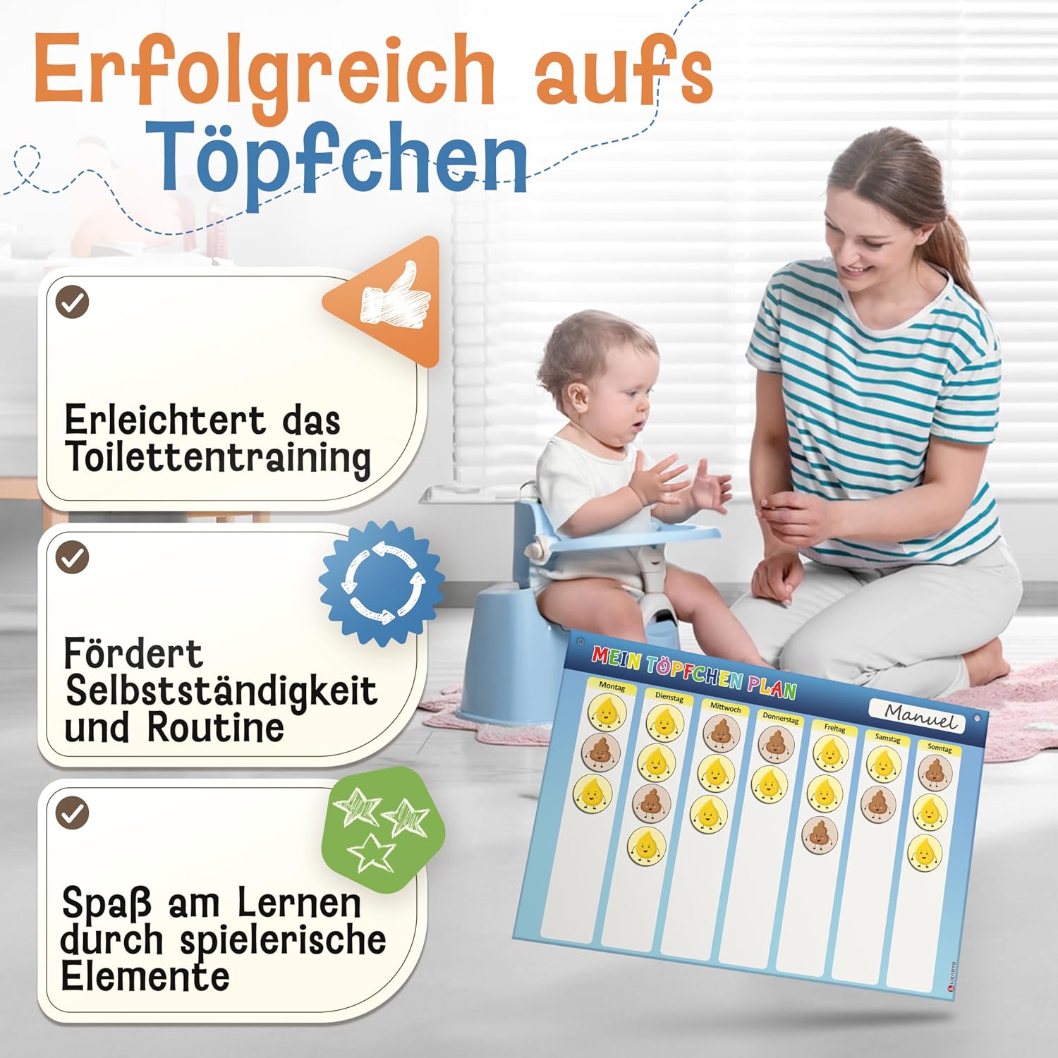 Thumbnail 1 de LIKARTO Töpfchen Training 20 x 30 cm 🚼