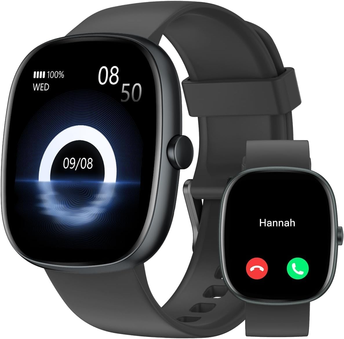 Detalle de HUAKUA Smartwatch Uomo Donna – Chiamate, Notifiche e Fitness con AMOLED, 5ATM e Bluetooth 5.4
