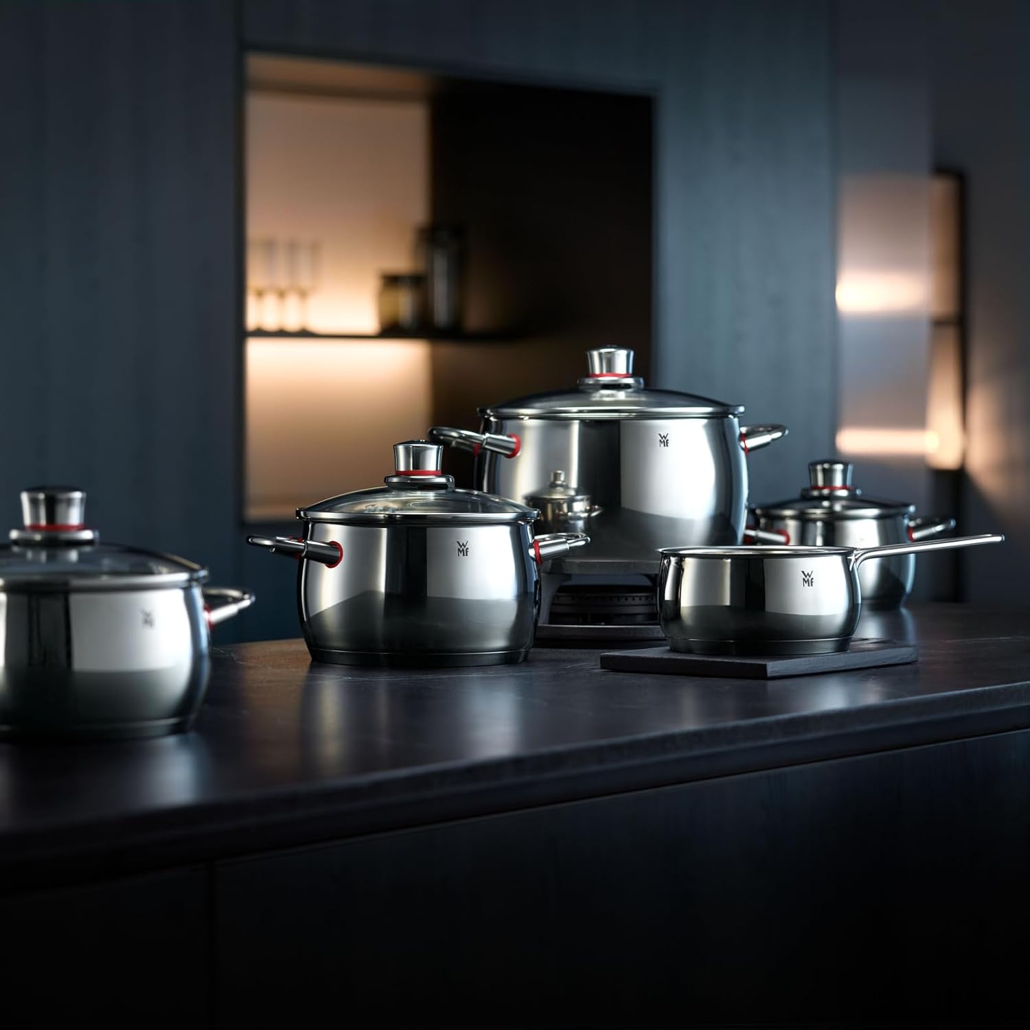 Thumbnail 1 de WMF Quality One Induktion Topfset 5-teilig mit Glasdeckeln (Cromargan Edelstahl)