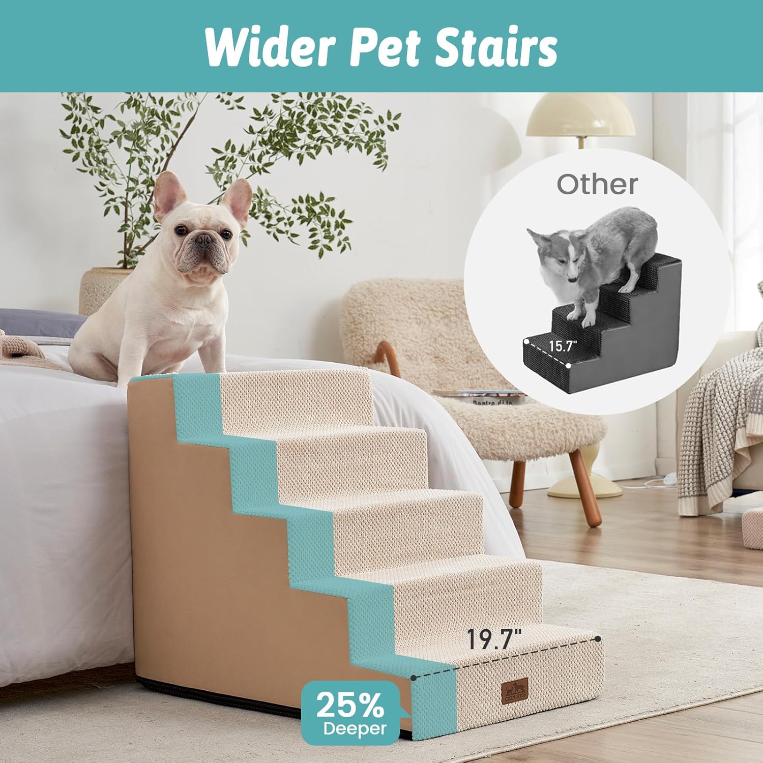 Thumbnail 1 de COZY KISS dog stairs 5 tiers 75x50cm