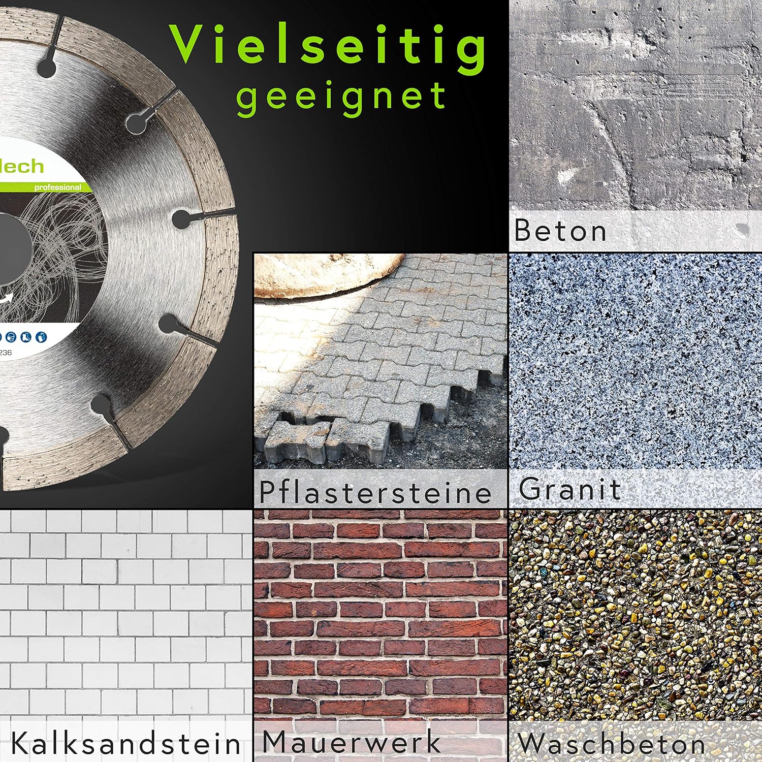 Thumbnail 6 de rendech® Profi Diamantscheibe 150 mm für Mauernutfräse – 2er Pack (Diamanttrennscheibe für Mauerwerk, Beton, Klinker & mehr)