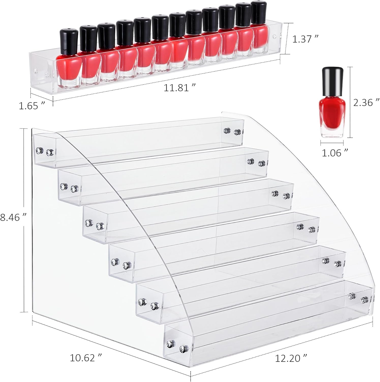 Detalle 2 de Kingrow Nail Polish Organizer Rack 6 Layers
