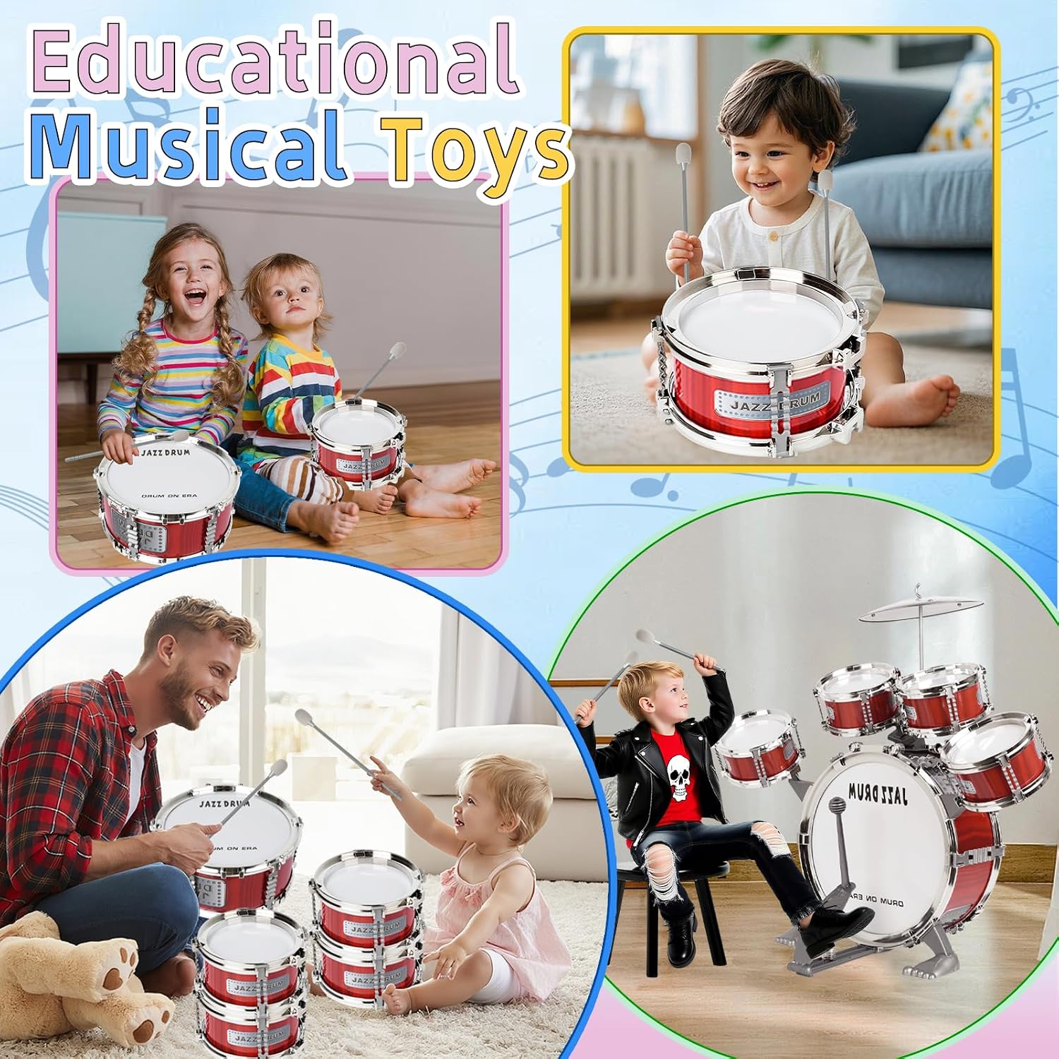 Thumbnail 3 de m zimoon Kids Drum Kit 9‑Piece Set