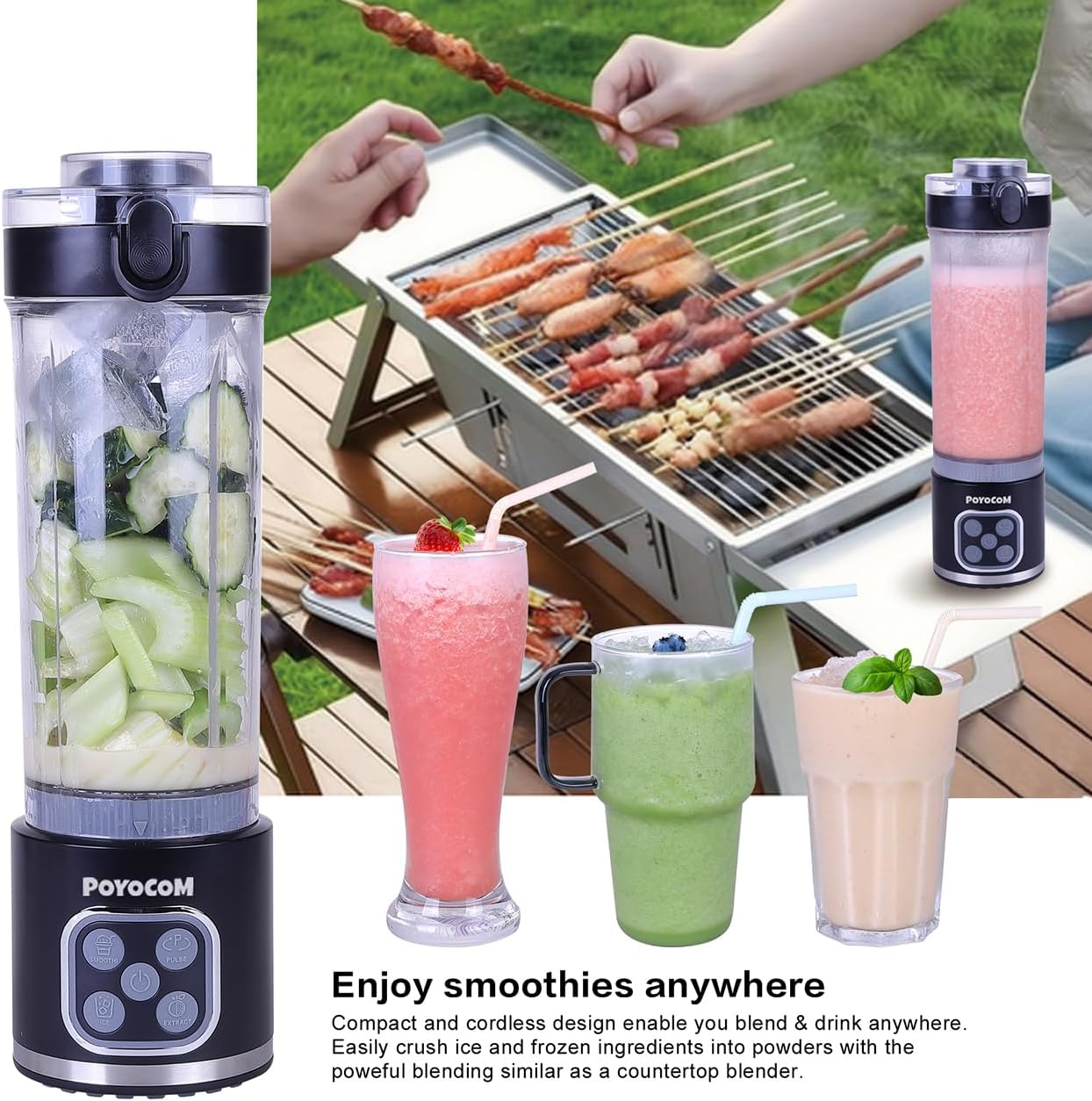 Detalle 1 de POYOCOM Mini-Standmixer 700 W für Smoothies