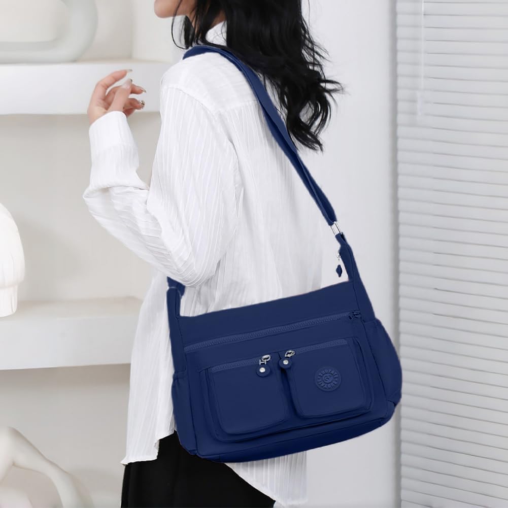 Detalle de Aucuu Sac Bandoulière Femme en Nylon — Multi-poches, Imperméable et Réglable