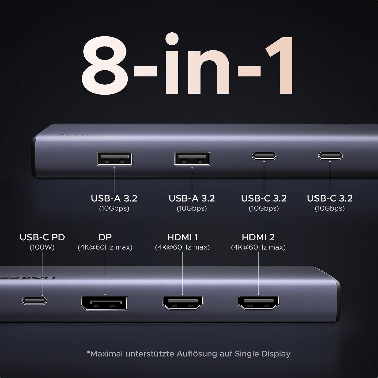 Detalle 2 de UGREEN Revodok Pro Triple Display Dock