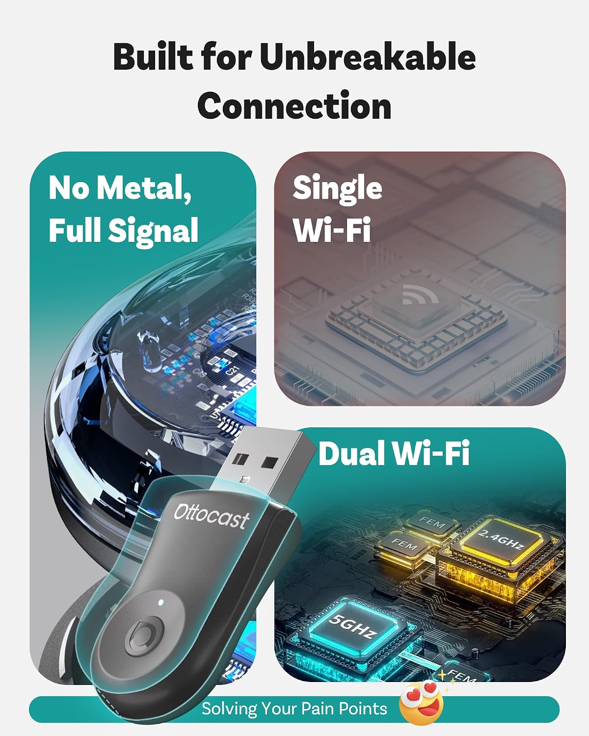 Detalle 2 de OTTOCAST Mini 2025 Wireless CarPlay adapter