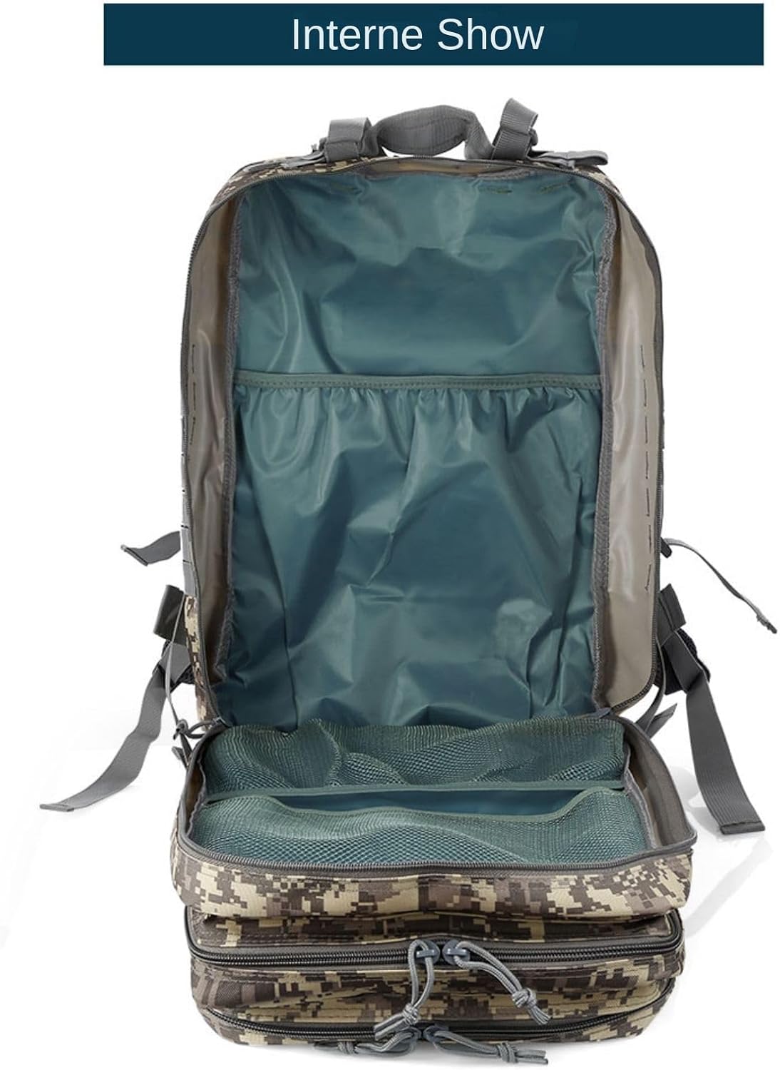 Detalle de GUJOIN 50L wasserdichter Nylon-Jagdrucksack für Outdoor, Angeln & Camping