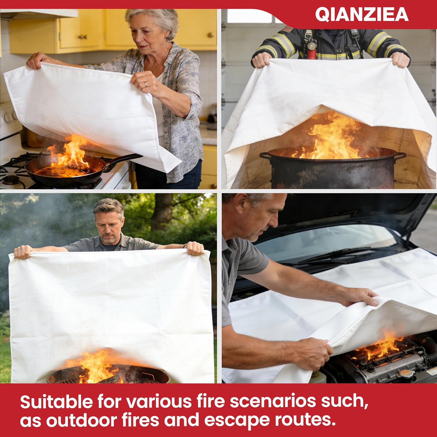 Thumbnail 2 de QIANZIEA Fire Blanket 40x40 inches 🔥📛