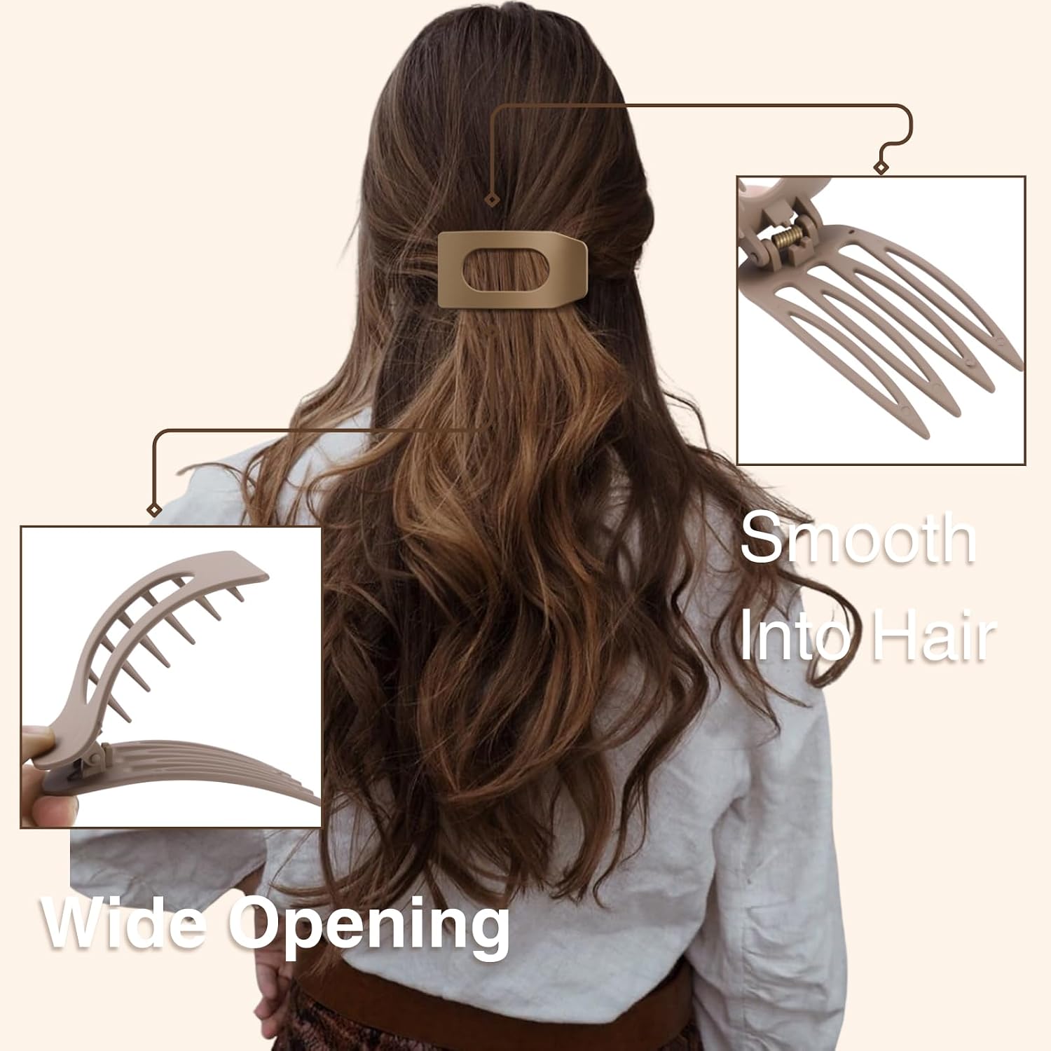 Detalle 2 de Flat Hair Clips 3.86in 8 Pack 💇♀