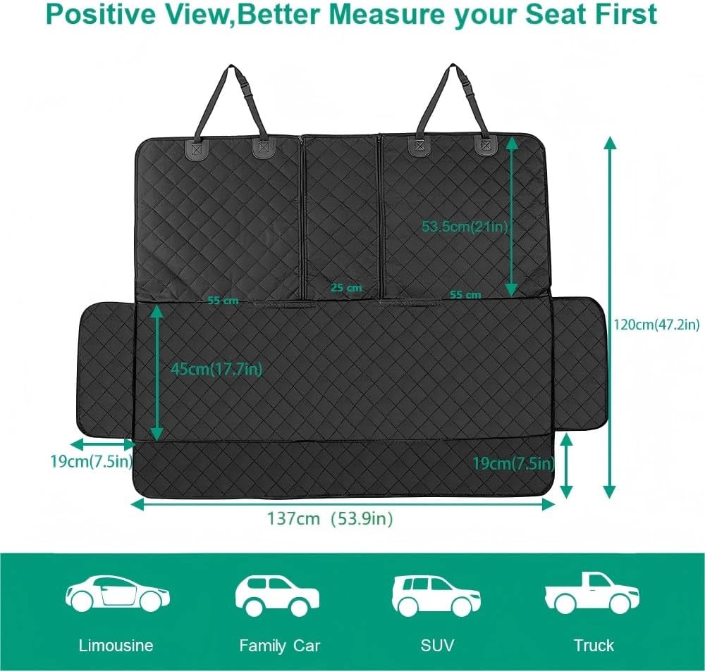 Thumbnail 1 de ANOSOSPECIAL Dog Car Back Seat Cover for Kids & Pets – waterproof, non-slip rear seat protector