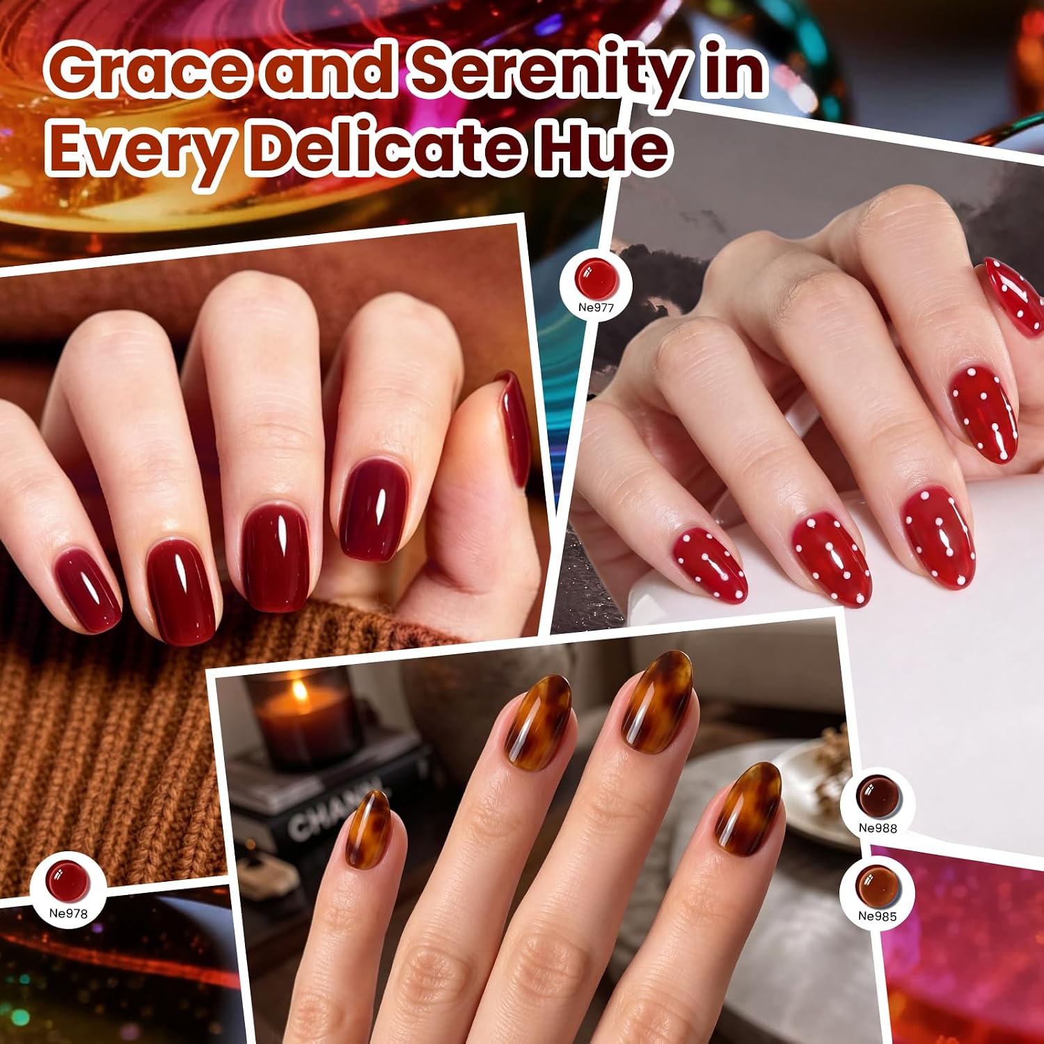 Detalle 2 de Beetles Fall Jelly Gel Nail Polish Set, 20 Sheer Colors and Magnetic Cat Eye Top Coat