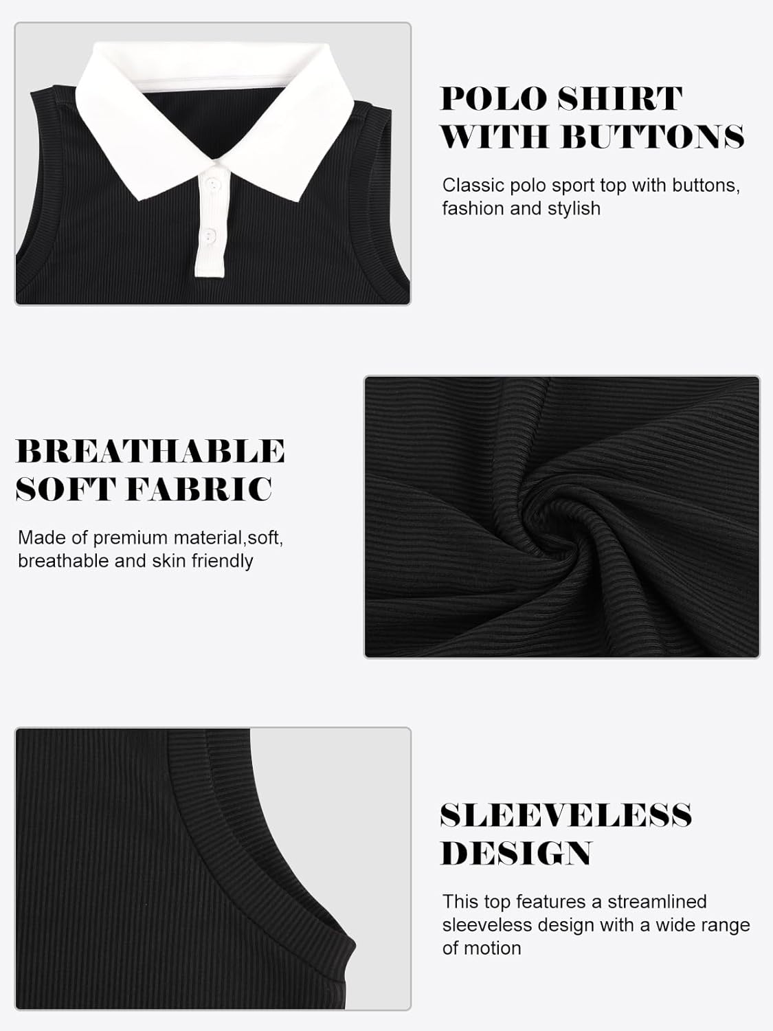 Thumbnail 3 de Bezioner Girls Polo Shirts Sleeveless Tennis T-Shirts Collared Golf Shirt