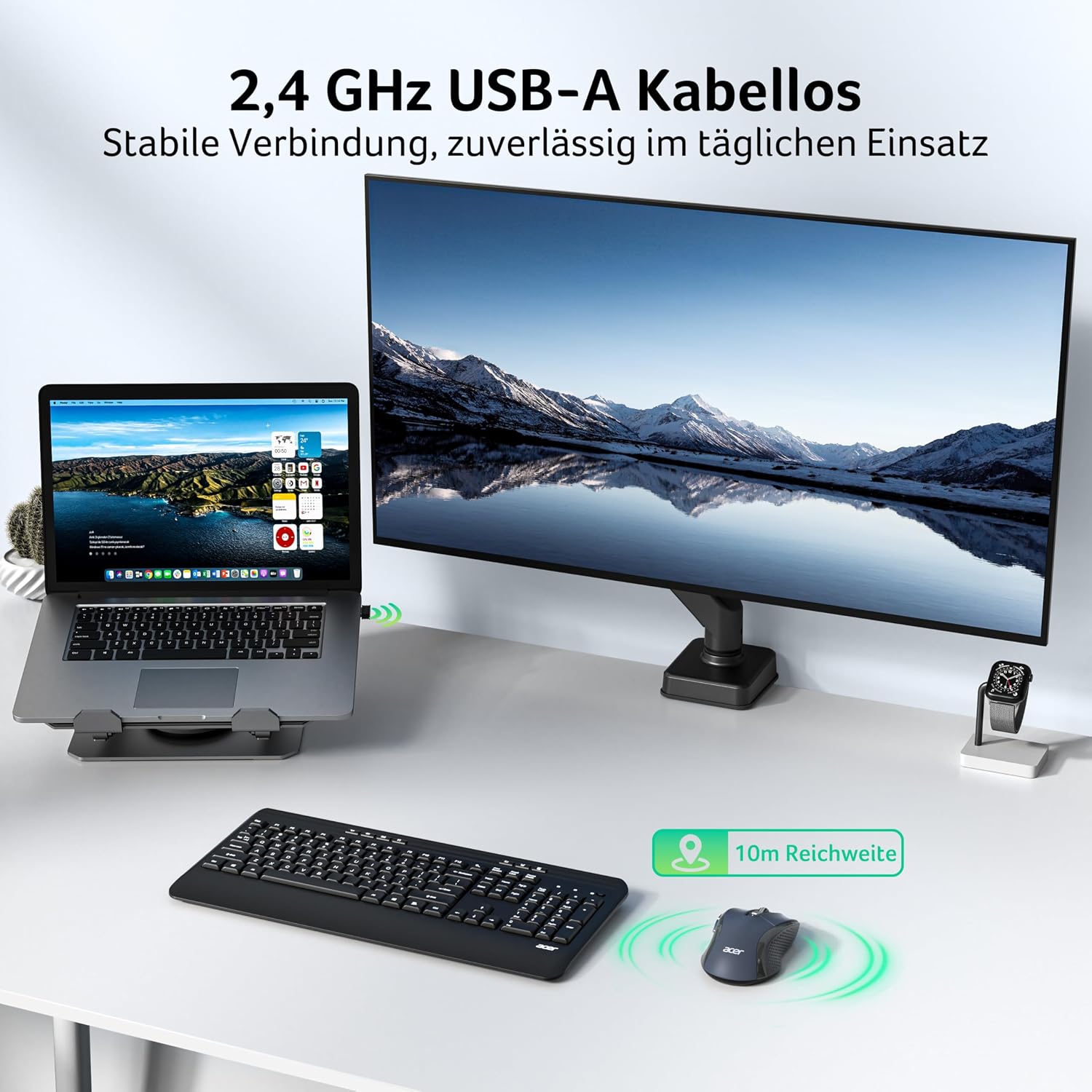 Detalle de Acer Kabellose Maus mit 4000 DPI – zuverlässige 2,4-GHz-Performance