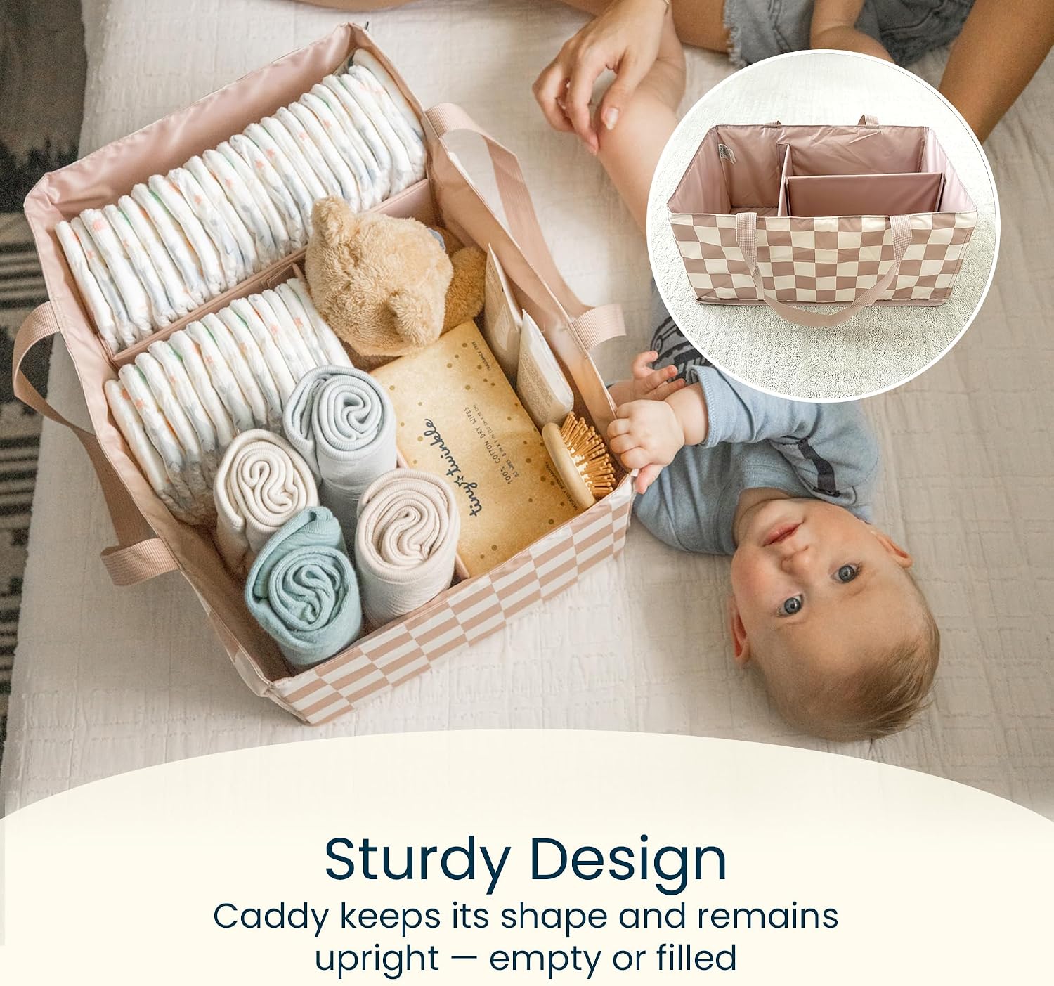 Thumbnail 1 de Tiny Twinkle CO Diaper Caddy Organizer, Foldable Waterproof Polyester, Blue Checkers