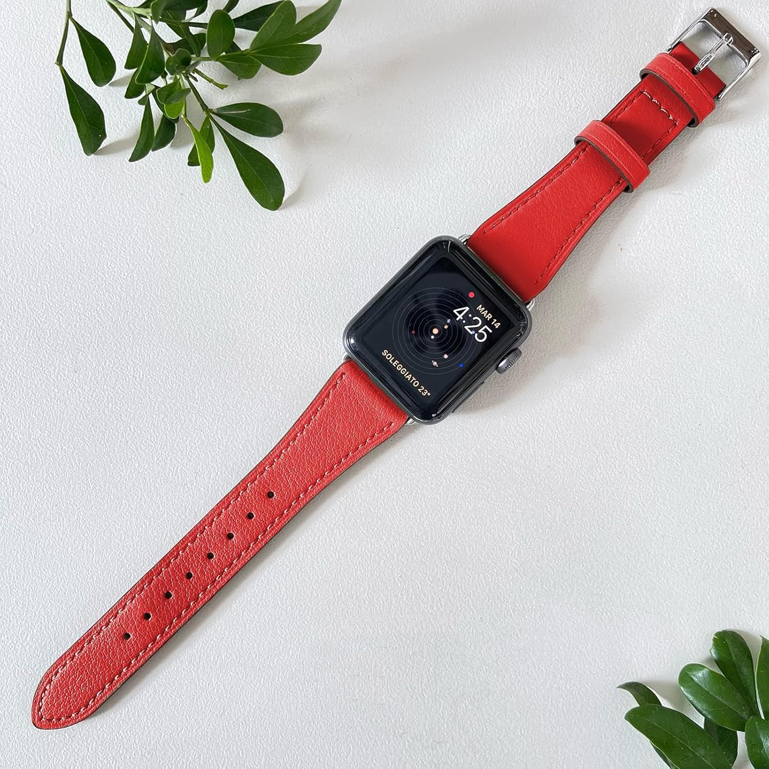 Thumbnail 5 de AoYi Italian Genuine Leather Straps for Apple Watch – Slim Leather Band for 38–49mm Models, Includes 316L Buckle