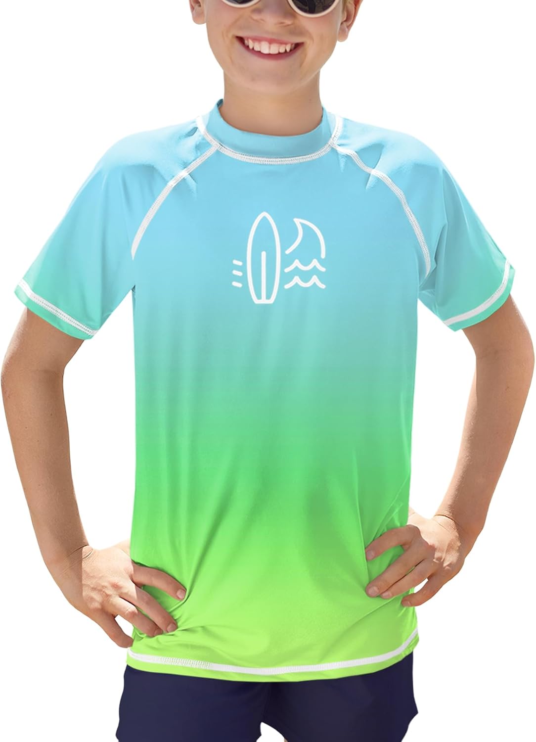 Thumbnail 6 de BesserBay Jungen UV Shirt UPF 50+ – Rashguard Kurzarm für 110–160 cm (Schwimmen, Strand, See)