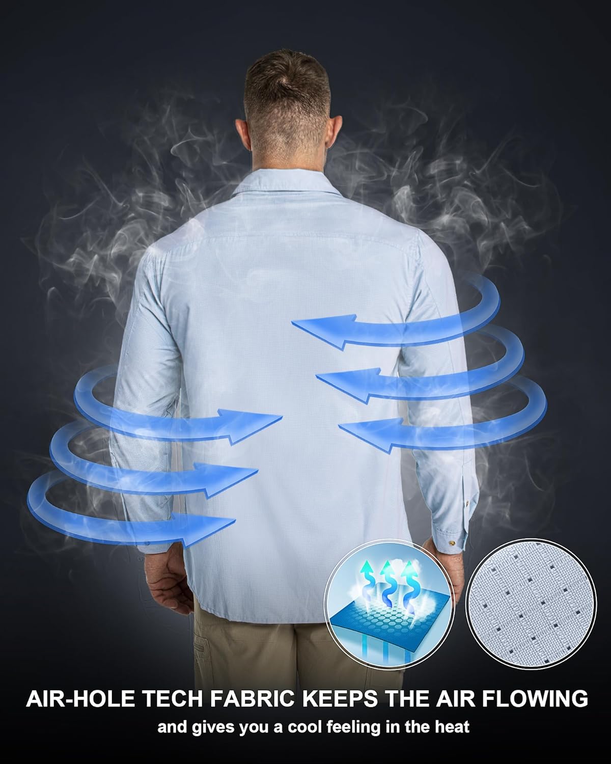 Thumbnail 1 de 33,000ft Men's Long Sleeve UV Protection Safari Shirt with Pockets