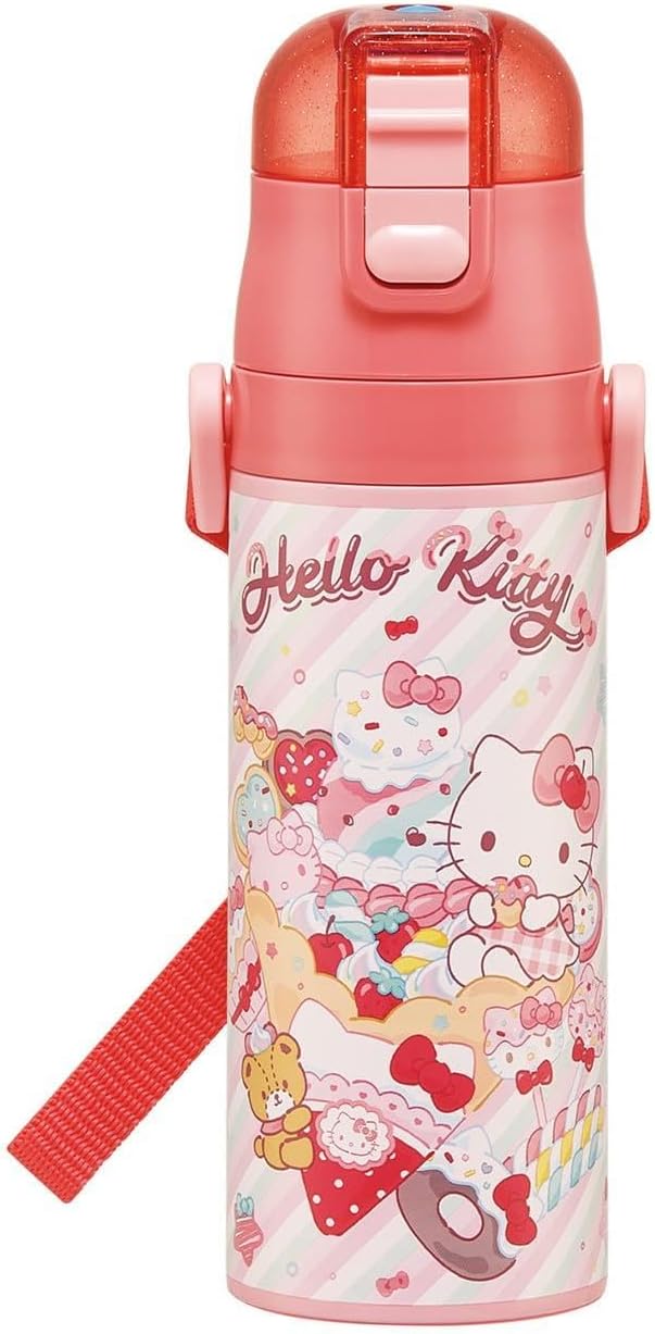 Detalle de スケーター SDC4-A ハローキティ 子ども用直飲みステンレスボトル 470ml 保冷専用・軽量タイプ
