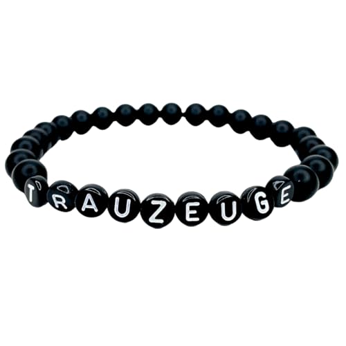 Detalle de ONDEGO Armband TRAUZEUGE ONYX Naturstein schwarz matt – S Größe, personalisiert Herren