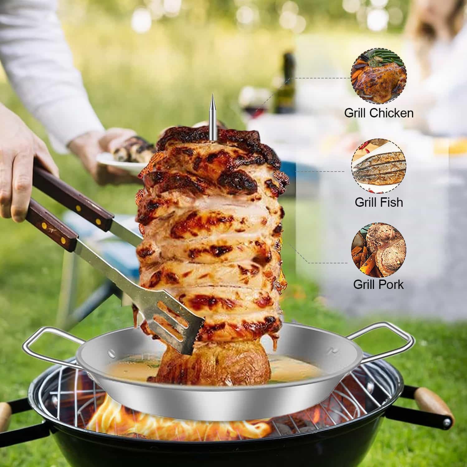 Thumbnail 5 de Vertical Meat Skewer Stainless Steel Grill Rack