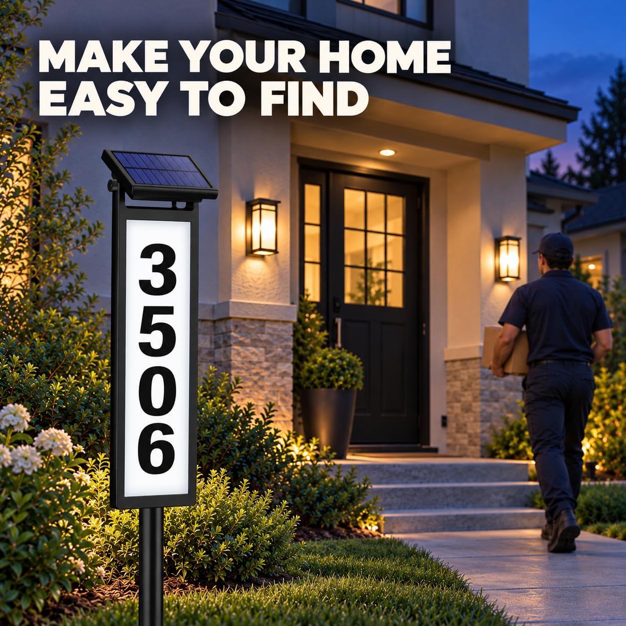 Detalle 2 de Eyrosa OSA010 Solar Address Sign, Aluminum LED Numbers with Two Light Modes