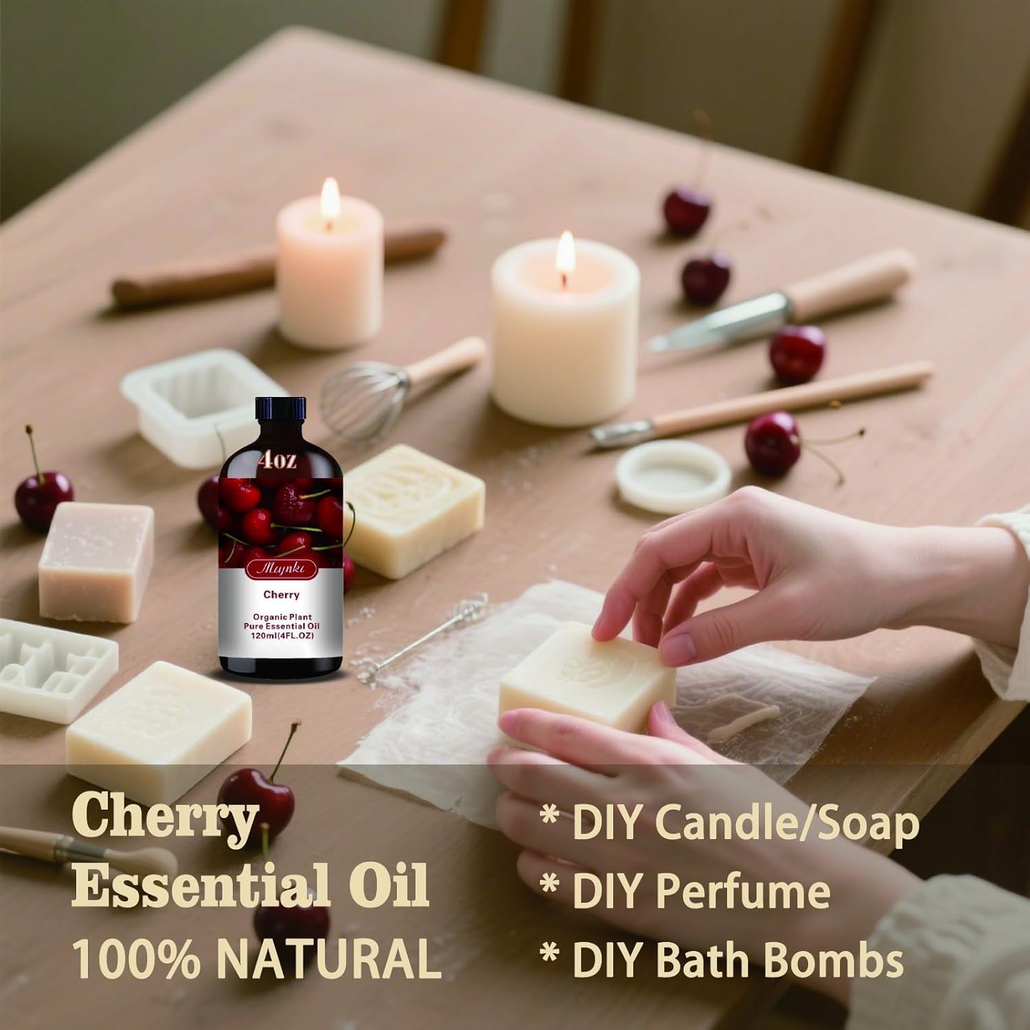 Thumbnail 2 de Cherry Essential Oil 4oz + Roll-On (10ml): Aromatic Diffuser Companion for Home and Office