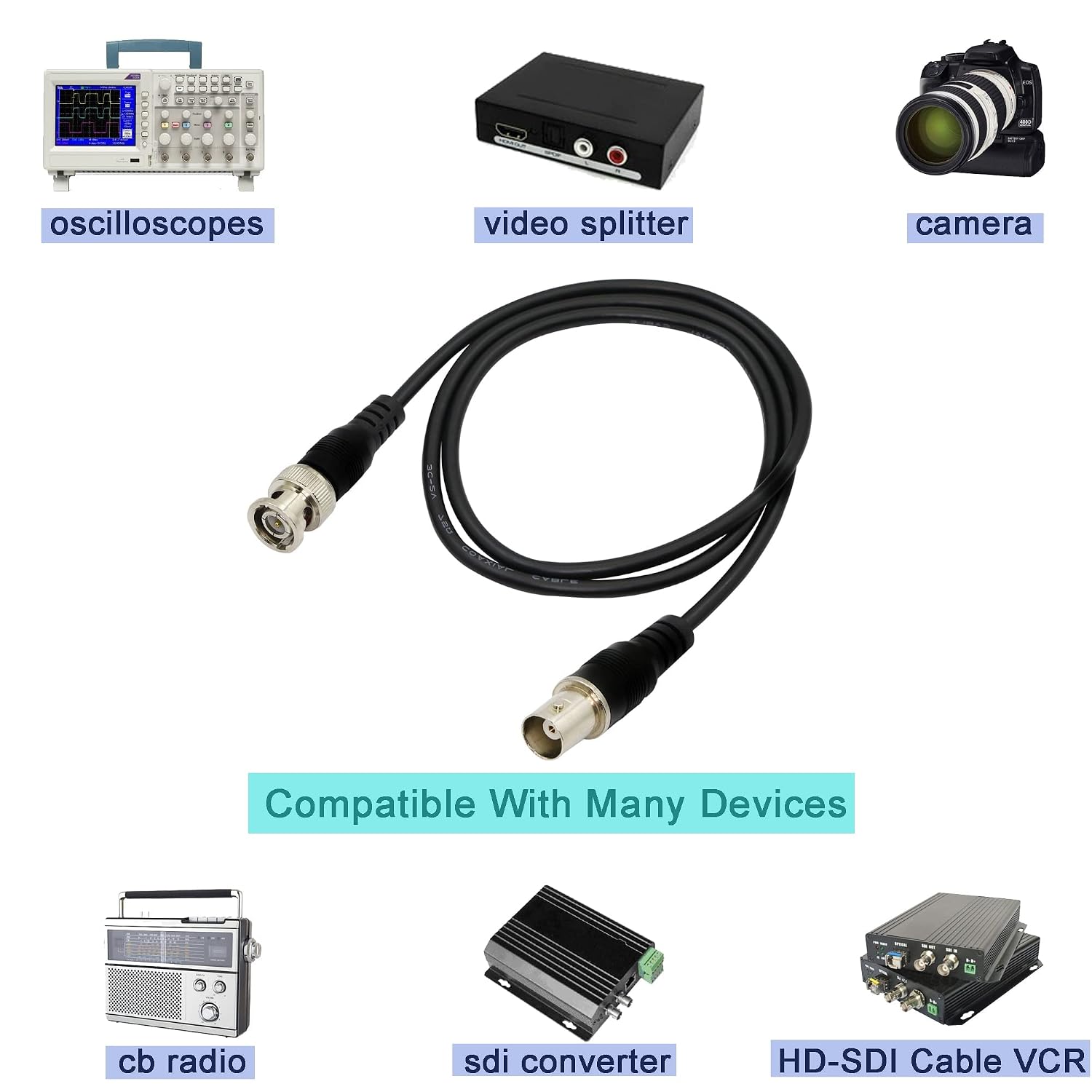 Thumbnail 4 de CTXSumTec 4 in Pack 1.6 ft BNC CCTV extension cable