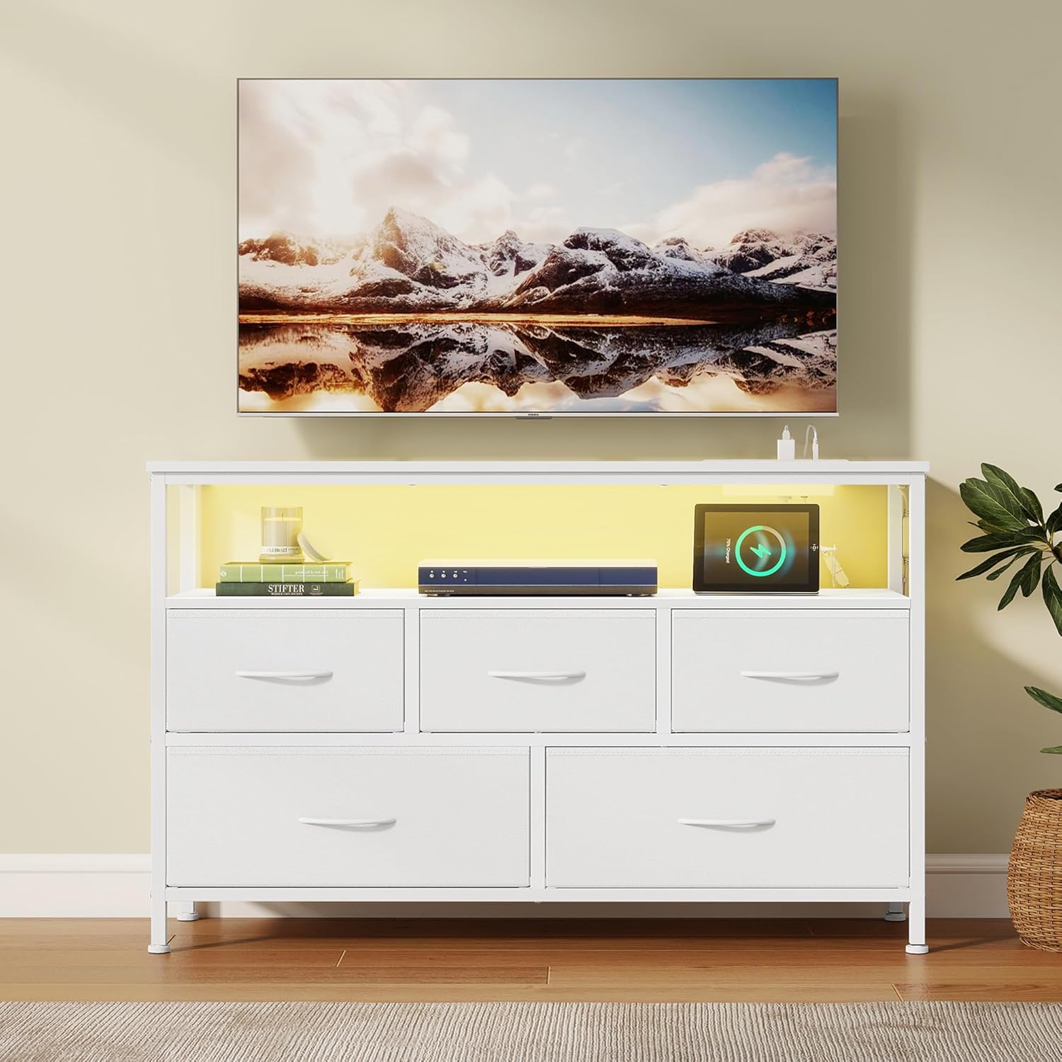 Thumbnail 6 de SONGMICS BELLAH Commode Chambre Moderne Blanc