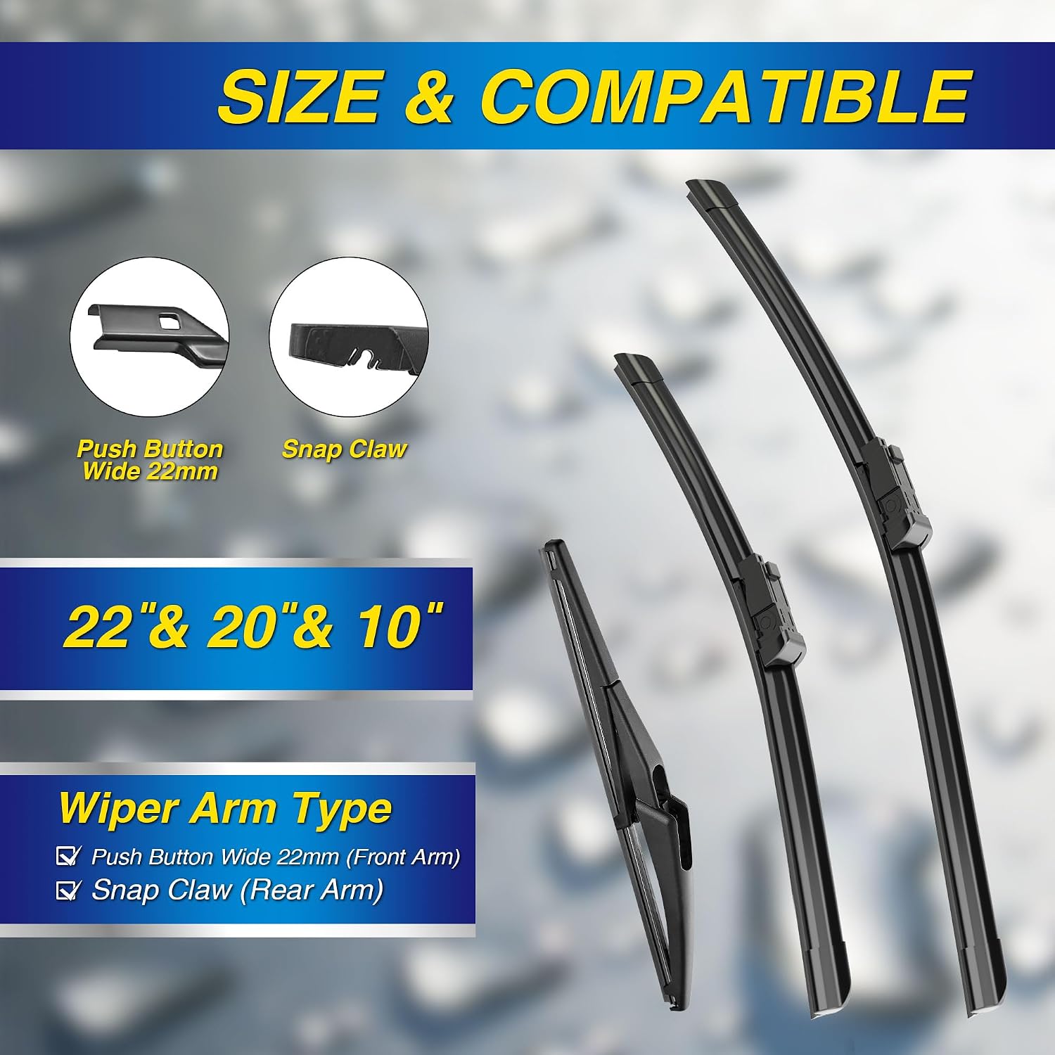 Thumbnail 1 de 5 PLUS Silicone Wiper Blades 3-Pack