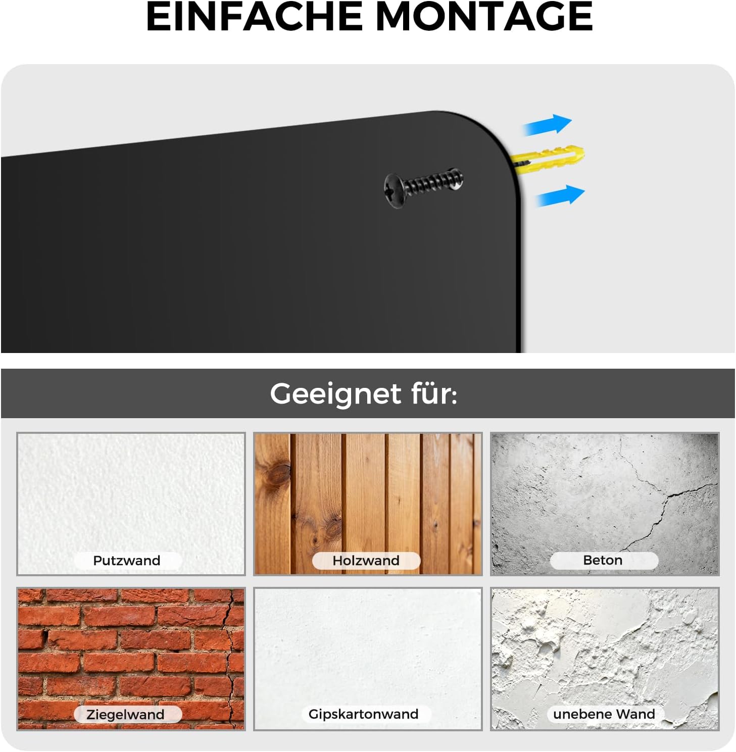 Thumbnail 6 de LYZZXI Magnettafel Schwarz 50x80 cm – Urlaubsmagnete Display Board mit starker Magnetkraft