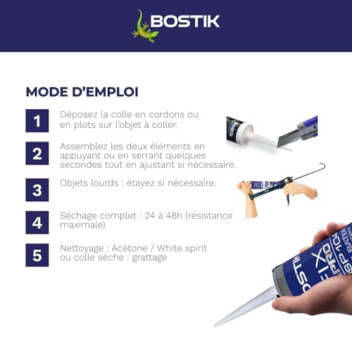 Detalle de BOSTIK Mastic Colle et Joint Noir Auto & Bateau MSP 104-290ml – Performance et polyvalence pour l’automobile et le bateau