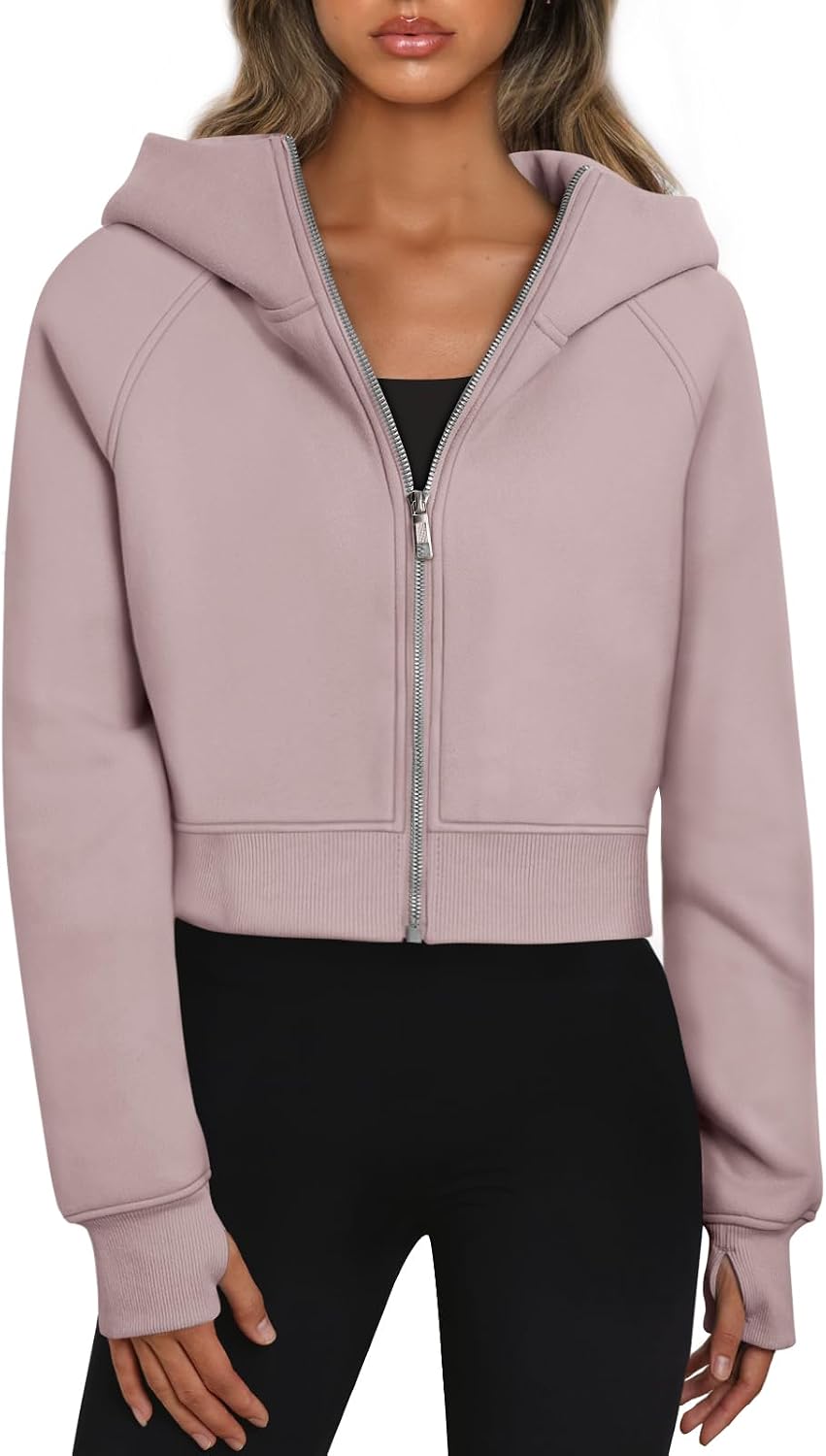 Thumbnail 6 de Trendy Queen Cropped Zip-Up Hoodie, Polyester-Cotton Blend
