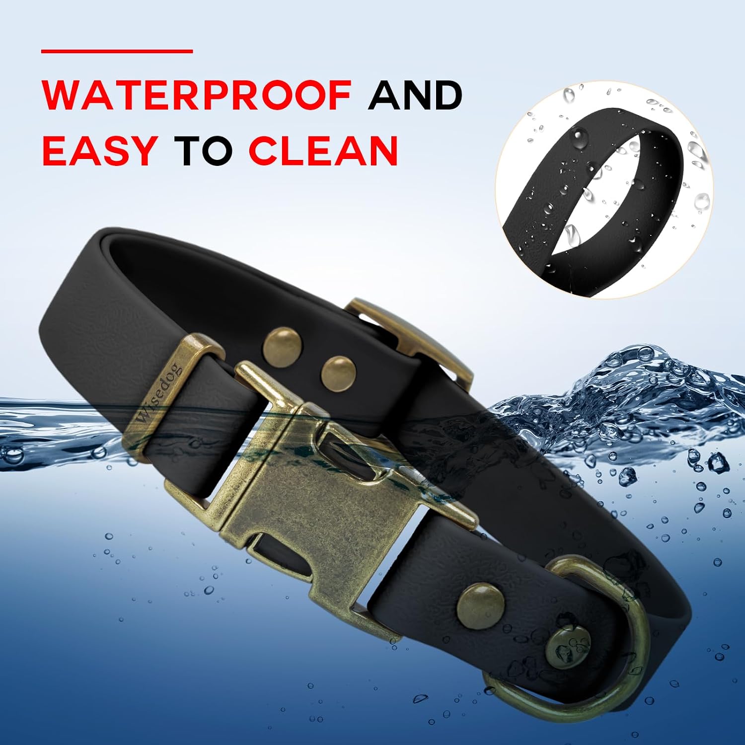 Detalle de Wisedog Rubber Dog Collar 10"-14