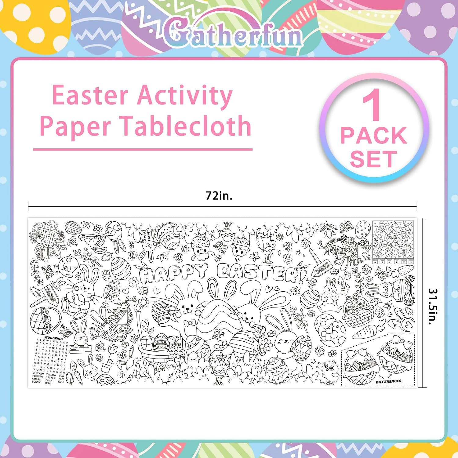 Detalle 2 de Gatherfun Easter activity poster 31.5 x 72