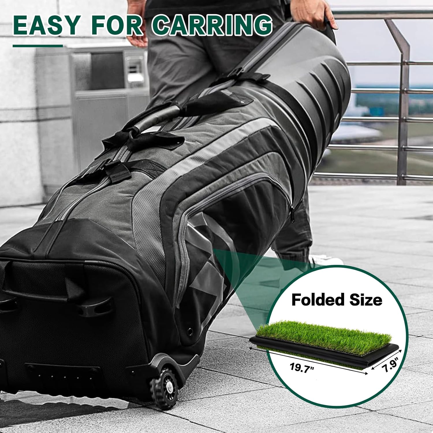 Thumbnail 5 de LIBERRWAY Golf Mat: Foldable, Replaceable Hitting Mat with Fairway & Rough Turf (Includes 5 Tees)