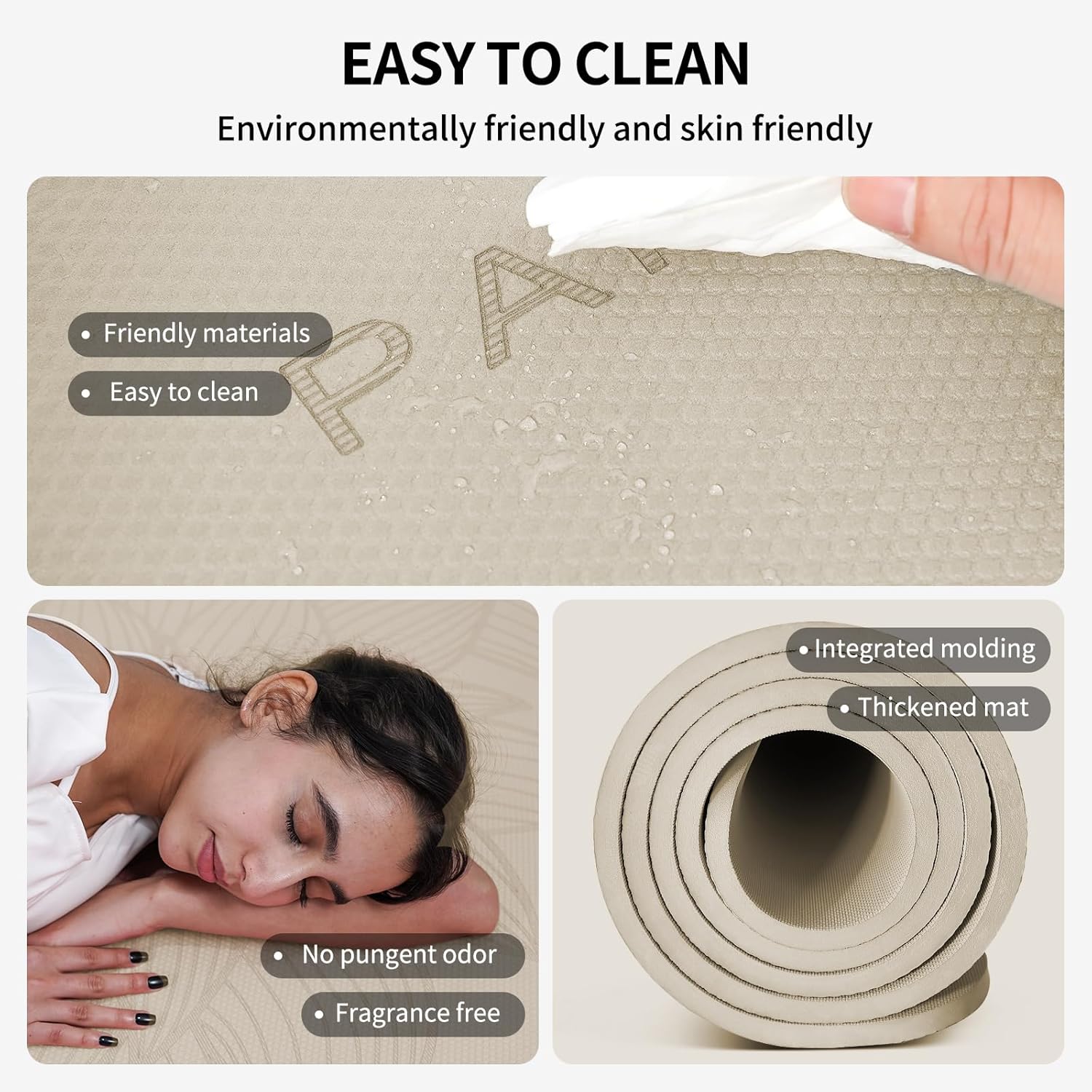 Detalle de PAIDU Large Yoga Mat (72 x 36 x 0.4) Extra Wide, Extra Thick Non-Slip POE Exercise Mat