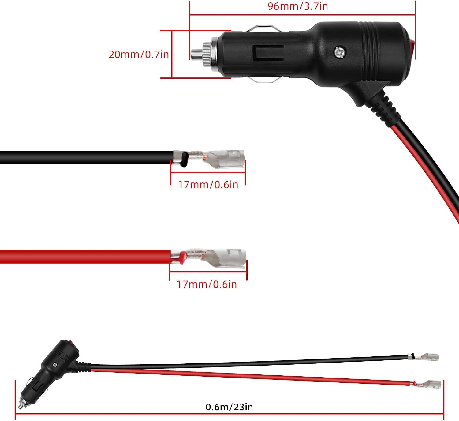 Thumbnail 6 de RIIEYOCA 2PCS 12V 24V car lighter adapter