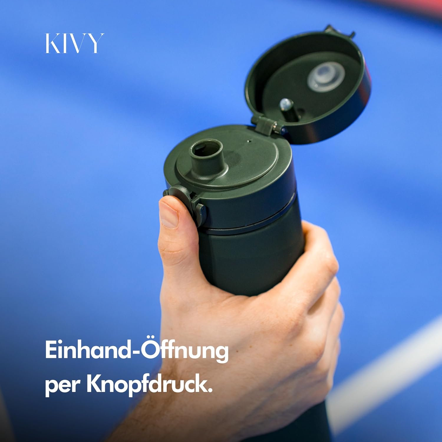 Thumbnail 3 de KIVY Tritan Trinkflasche 1 l – auslaufsicher, kohlensäuregeeignet, BPA-frei für Sport, Schule & Büro