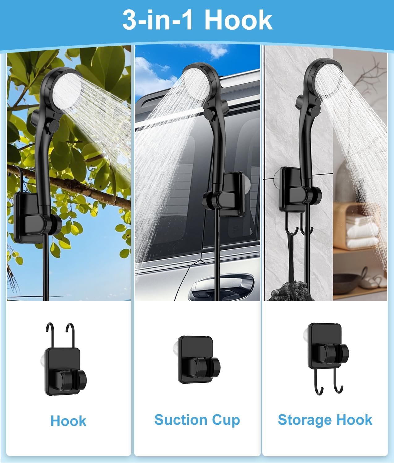 Thumbnail 4 de WADEO Portable Camping Shower with 6000mAh Battery and Built-in Filter
