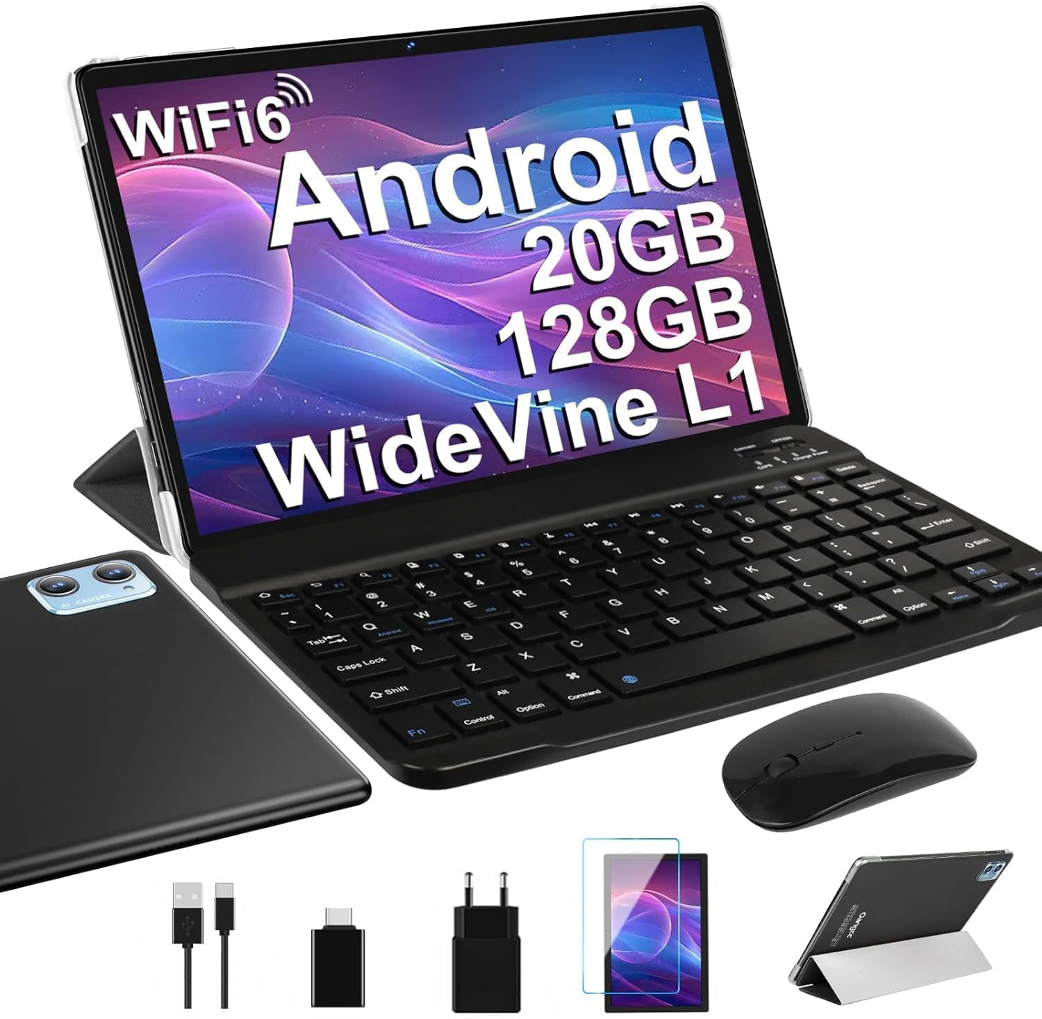 Thumbnail 6 de ZIOVO 2026 Neuest Tablet 10 Zoll mit 20 GB RAM, 128 GB ROM, TF 2 TB – Quad/Octa Core, 5G, Wi‑Fi 6, Bluetooth 5.0, 6000 mAh, Tastatur + Maus, Blau