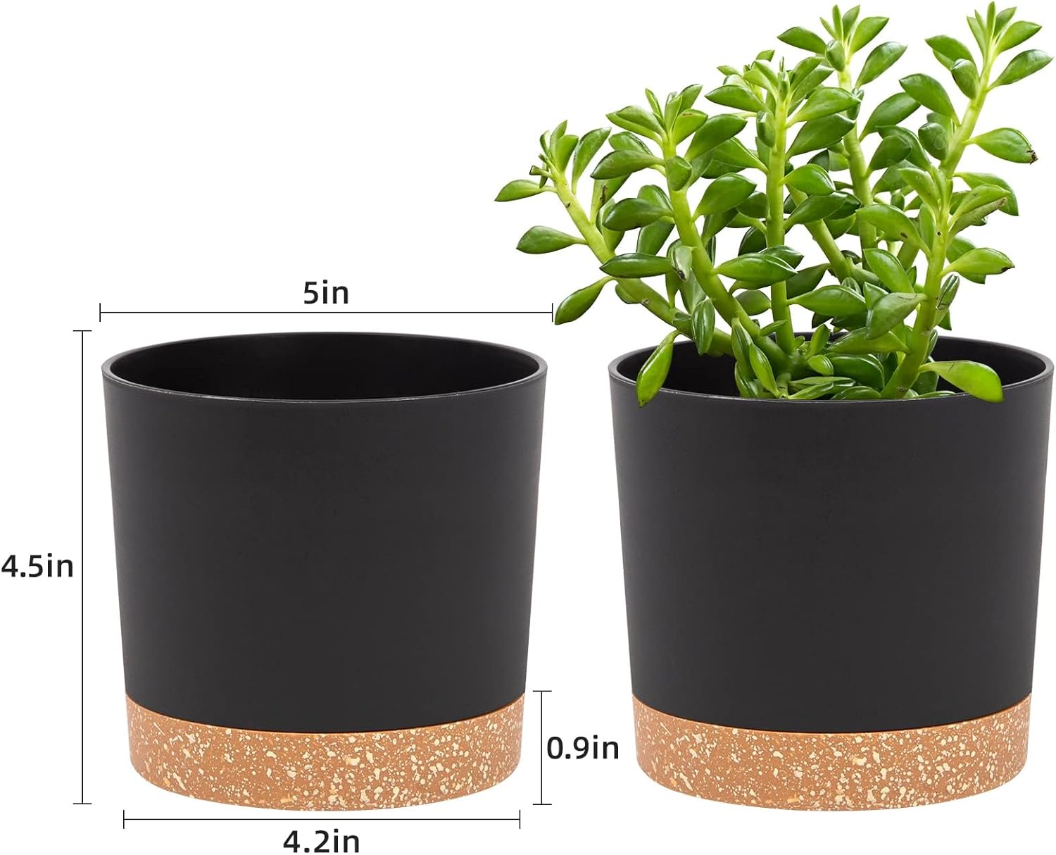 Thumbnail 1 de QCQHDU 25.4cm plant pots, 2 pack