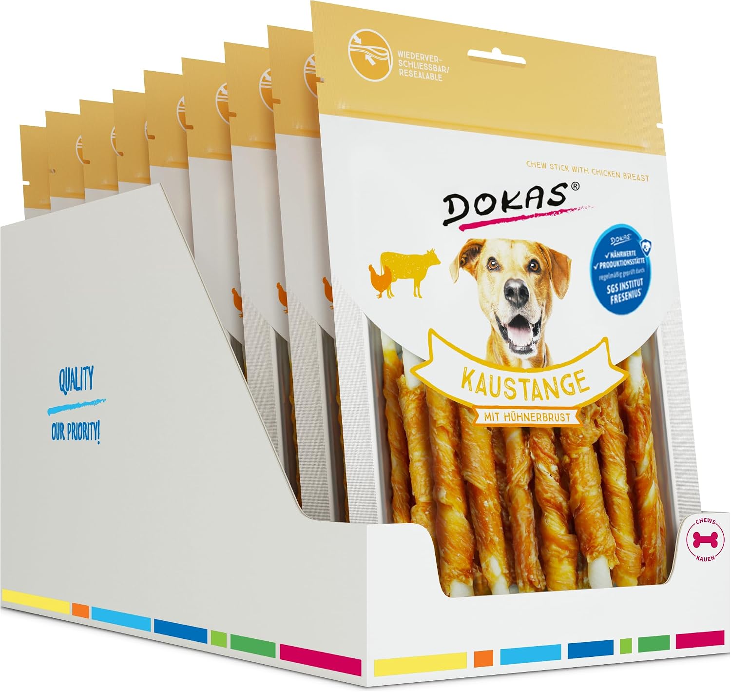 Detalle 2 de DOKAS Kaustange – Getreidefreier Premium-Kausnack für Hunde (9 x 200 g)