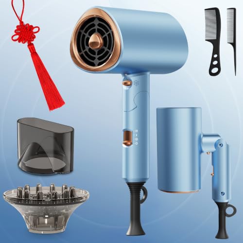 Detalle de Kryvoth Ionen-Haartrockner 2000 W, faltbar, mit Diffusor und 3 Heizstufen