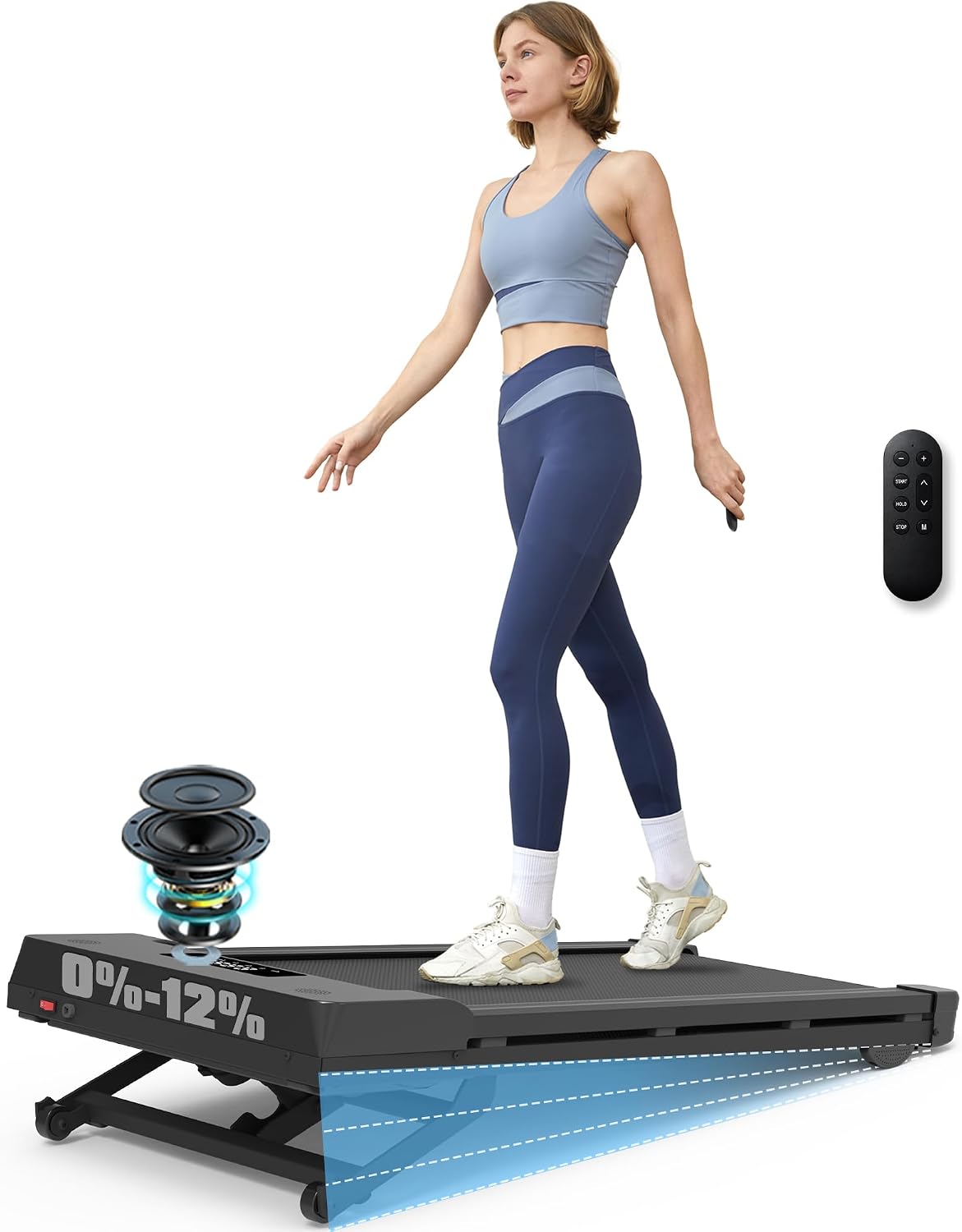 Detalle de PACEROCKER Walking Pad Treadmill with 9-Level Auto Incline and 450 lb Capacity