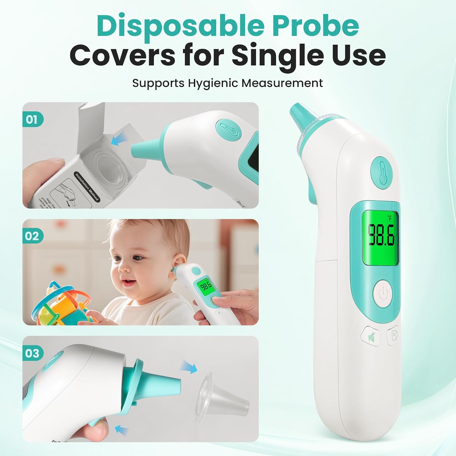 Thumbnail 6 de TIZZIOR Ear Thermometer, 40-Reading Memory