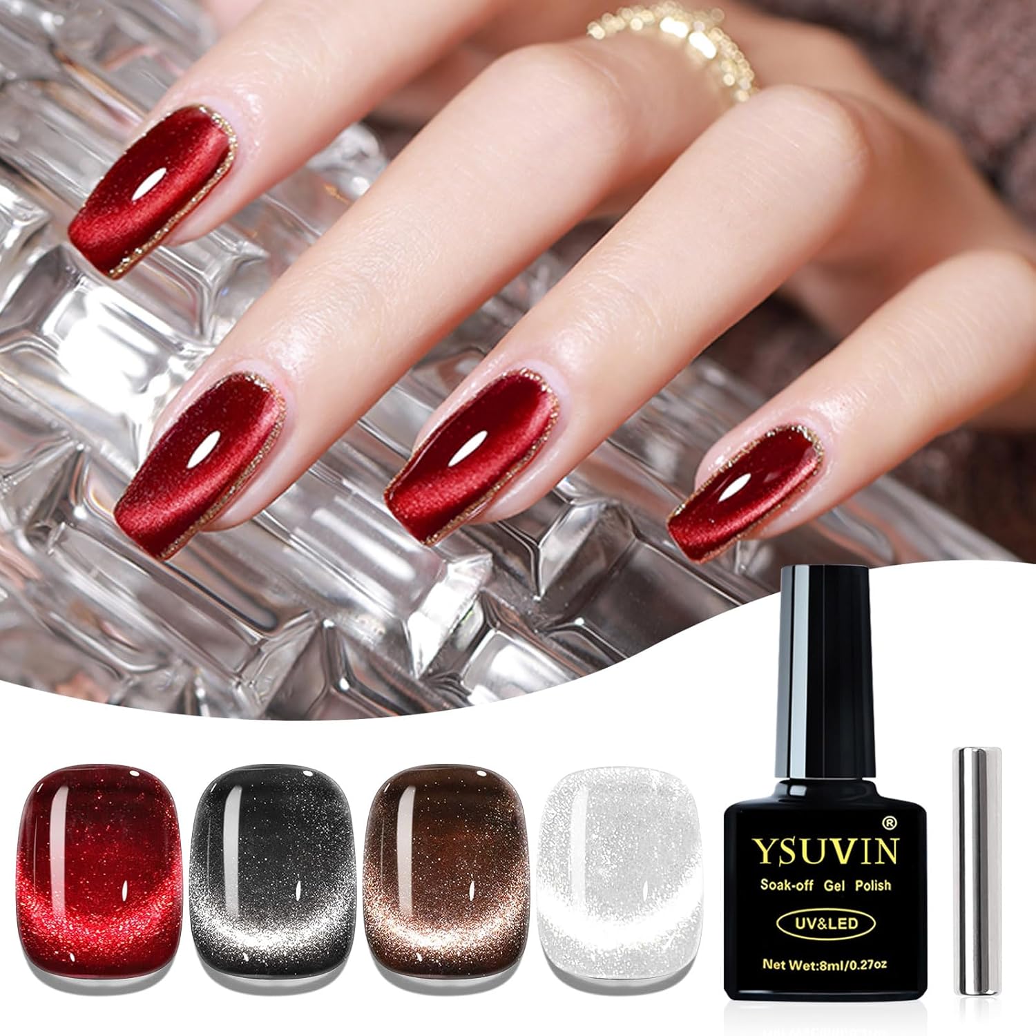Detalle de YSUVIN UV Cat Eye Nagellack 8 ml đź’…
